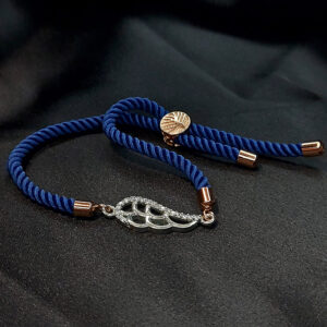 Silver leaf thread bracelet