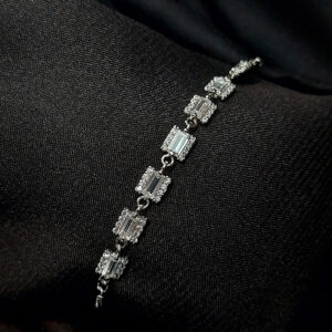 Silver iced out bracelet