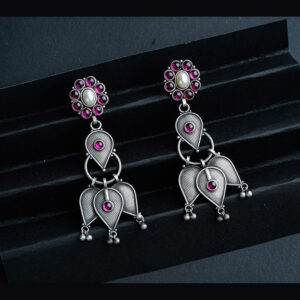 Silver oxidized antique earring