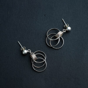 Silver bangs earring