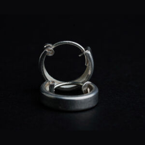 Silver basket earring