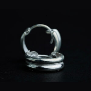 Silver basket earring