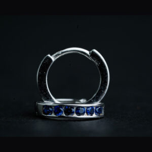 Silver blue stone earring