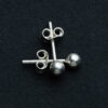 Silver ball stud earring