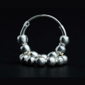 Silver round ball earring