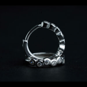 Silver diamond studded earring