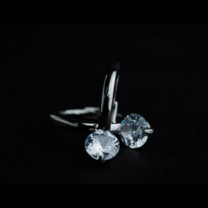 Silver solitaire earring