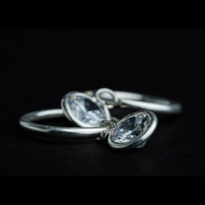 Silver solitaire earring