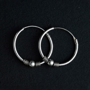 Silver oxidized earring