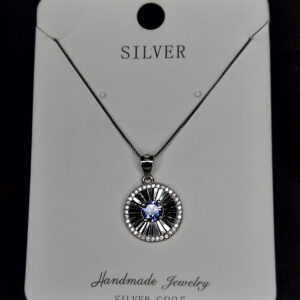 Silver blue stone necklace