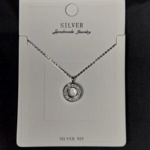 Silver diamond studded necklace