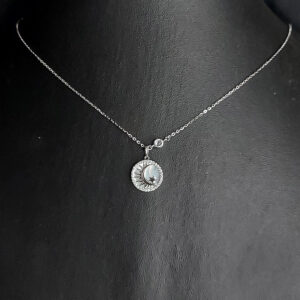 Silver moon and stars necklace