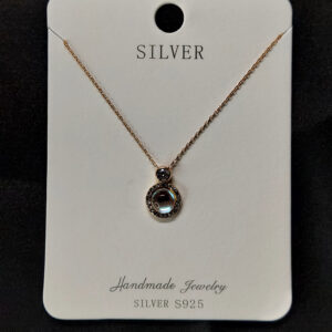 Silver rose gold pearl necklace