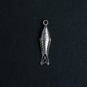 Silver moving fish pendent