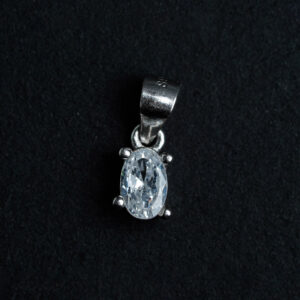 Silver solitaire pendent