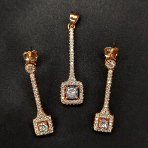 Silver rose gold pendent set