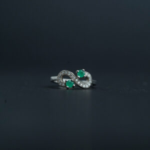 Silver color stone infinity ring