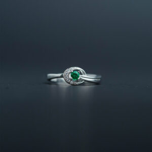 Silver color stone ring