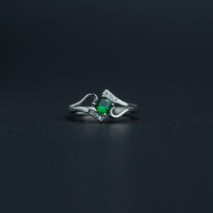 Silver color stone ring