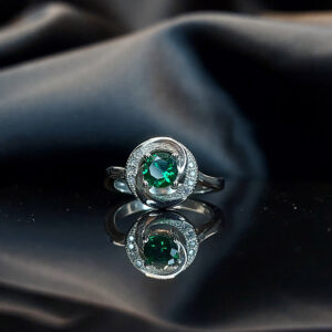 Silver color stone ring