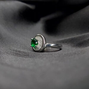 Silver color stone ring