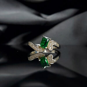 Silver color stone ring