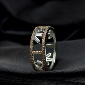 Silver band ring