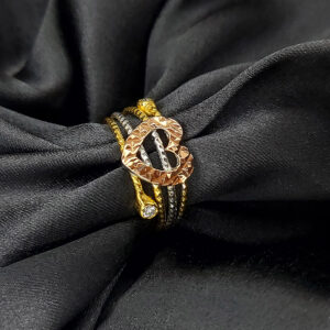 Silver cable heart ring