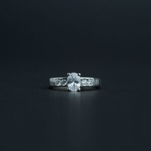 Silver solitaire ring
