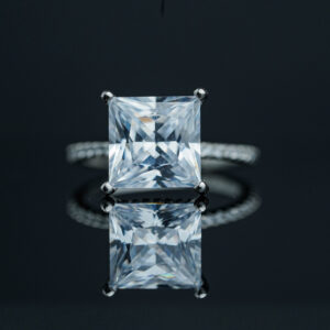Silver solitaire ring