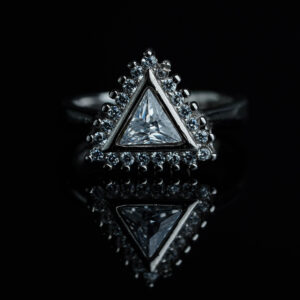 Silver triangular ring