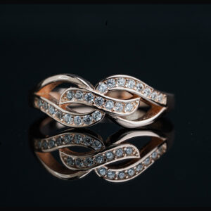 Silver rose gold ring