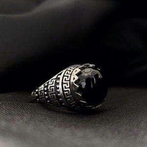 Silver design work ring