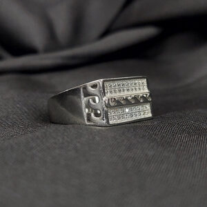 Silver razor men's ring