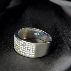 Silver band cents men ring