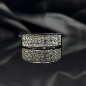 Silver band cents men ring