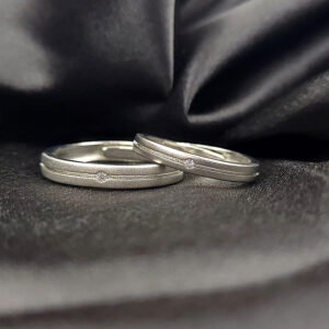 Silver couple band ring