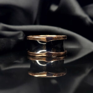 Silver rose gold bvlgari ring
