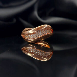 Silver rose gold 2 way ring