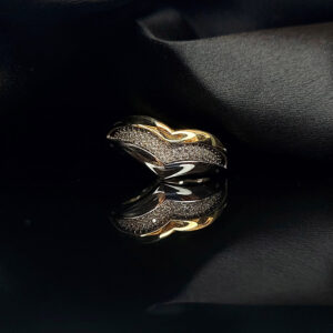 Silver gold 2 way ring