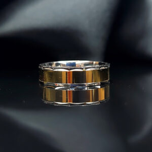 Silver gold unisex band ring
