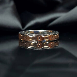 Silver rose gold unisex band ring